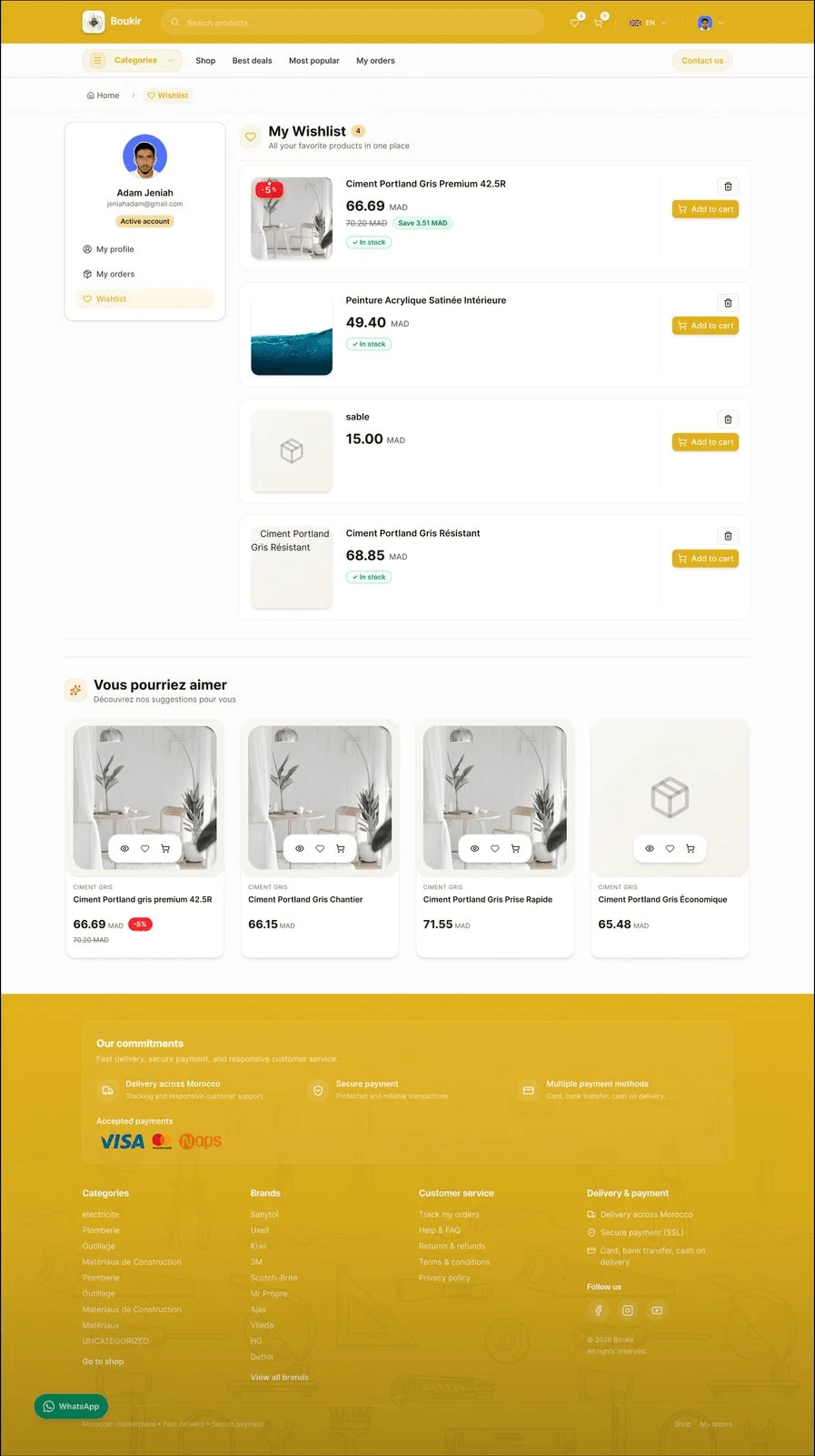 Boukir Diamond: Saved products
