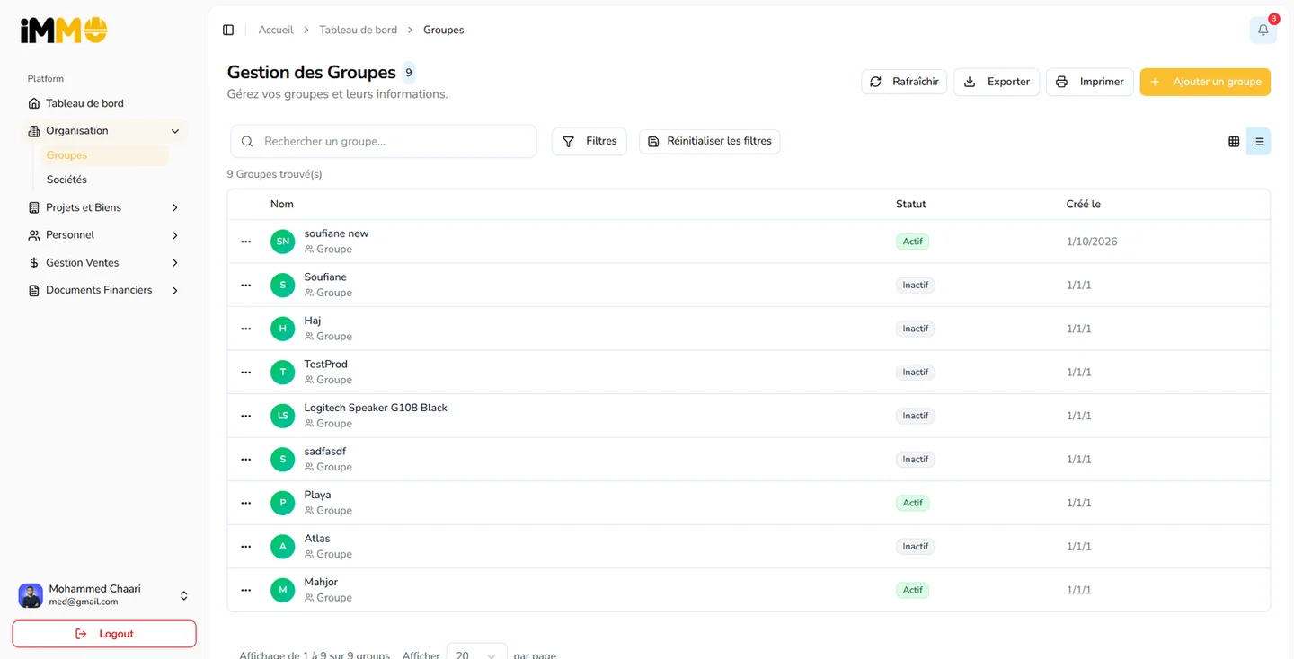 ImmoDesk: Group management